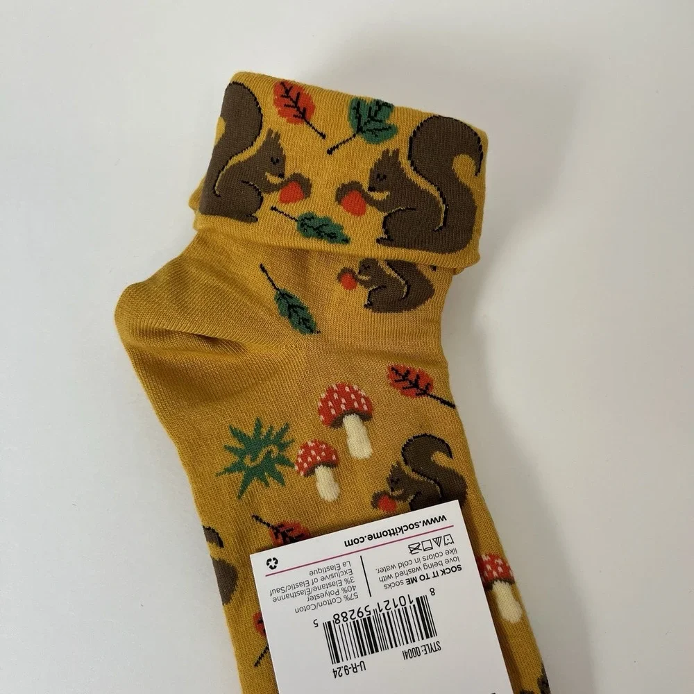 Sock it to me turn‎ cuff crew- I'm fallin for you- womens shoe 5-10 Fall